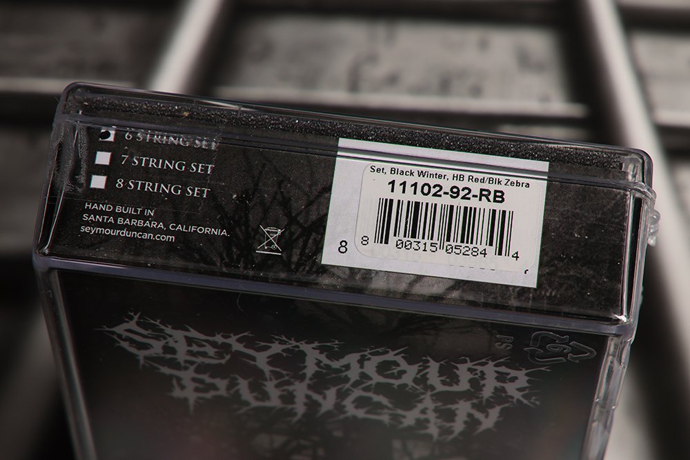 Image 2 of Seymour Duncan Black Winter Pickup Neck & Bridge SET Black & Red Zebra Humbucker