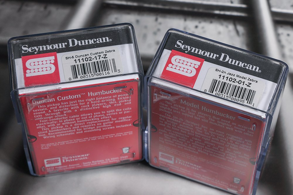 Image 2 of Seymour Duncan SH-5 Custom Bridge & SH-2N Jazz Neck Humbucker Pickup Set - ZEBRA