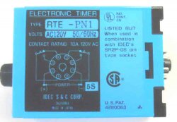 Details about   IDEC RTE-BN1 ELECTRONIC TIMER 120V with SR38-05 SOCKET BASE 