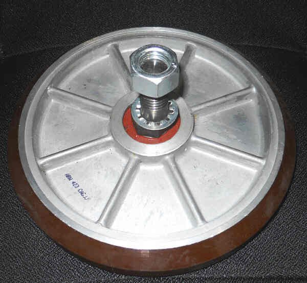 WHEEL, ROLLER GUIDE, SIDE, 7" DIAMETER, THREADED ECC. SHAFT