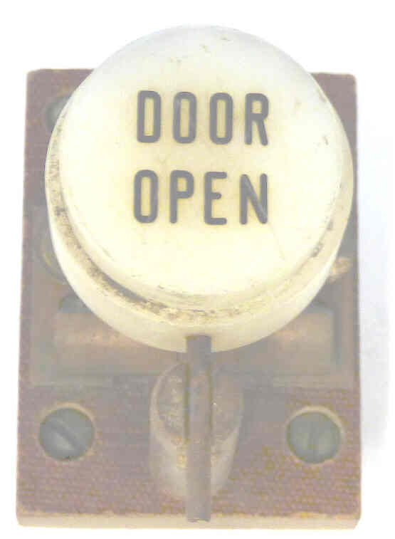 BUTTON, ASSEMBLY, NON-ILLUMINATED, MARKED DOOR OPEN , VERTICAL, VINTAGE