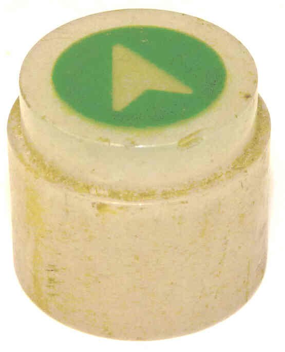 BUTTON, ASSEMBLY, NON-ILLUMINATED, ARROW, GREEN, VINTAGE    