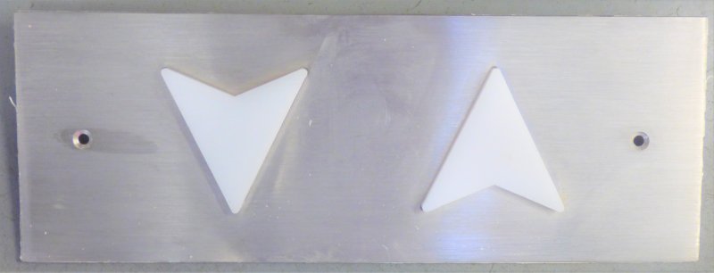 LANTERN, HALL, FACEPLATE & ARROWS, HORIZONTAL, STAINLESS STEEL