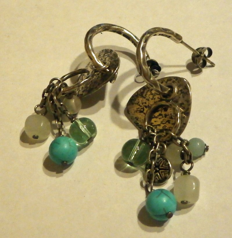 P2022 Retired Silpada Mixed Bead Sterling Silver Earrings