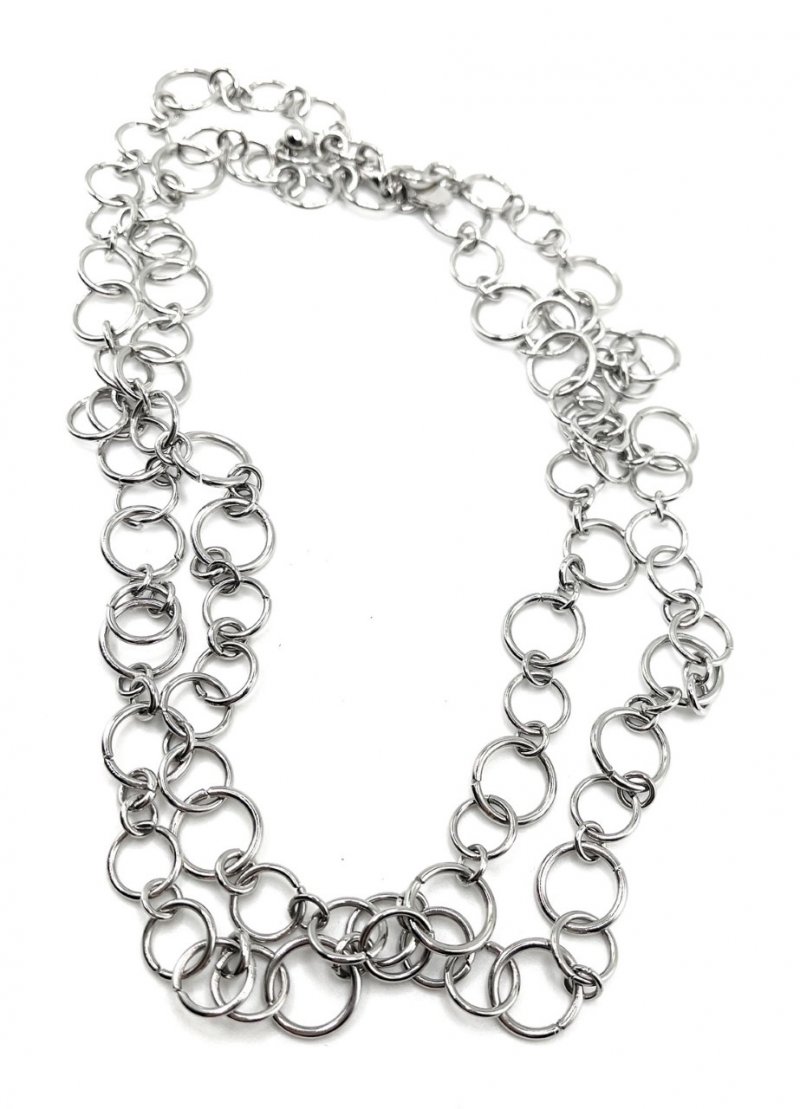 Cookie Lee Silver Link Necklace (D99) 4245