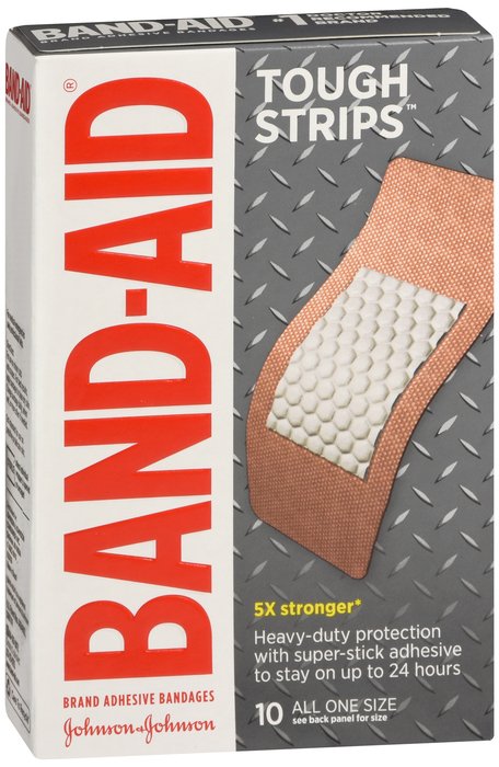 Image 0 of Band-Aid Tough-Strips Extra Large One Size Adhesive Bandages 10 Ct.