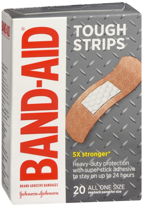 Image 0 of Band-Aid Tough-Strips Heavy Duty Fabric Adhesive Bandages 20 Ct.
