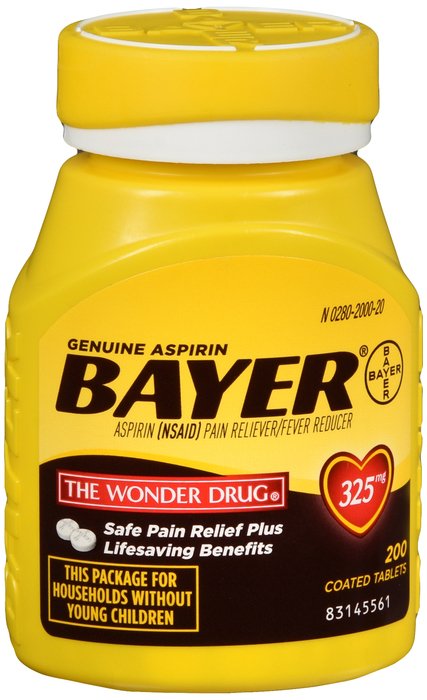 Image 0 of Bayer Genuine 325 mg Aspirin Tablets 200