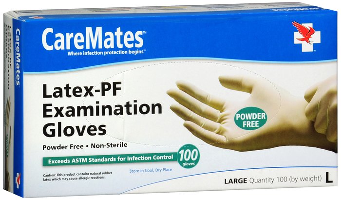 Caremates Large Powder Free Latex Gloves 10 Box In Each : Case One: Case