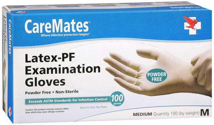 Image 0 of Caremates Latex Glove P/F Medium, 10 Boxes in a Case: