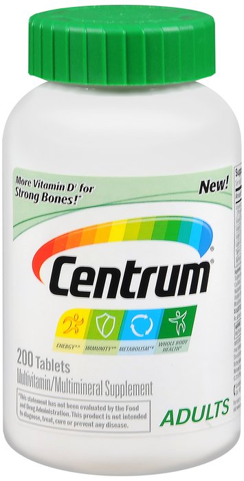 Image 0 of Centrum Multivitamin & Multimineral Tablets 200