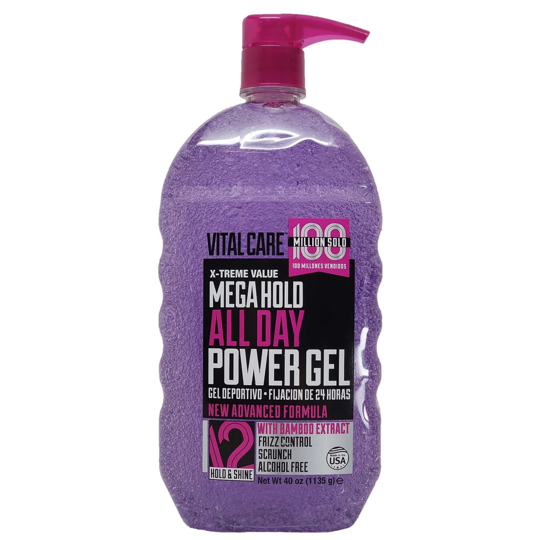 Vital Care Mega Hold All Day Power Gel with Pump Maximum control 40oz