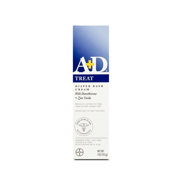 A+D Treat Diaper Rash Cream With Dimethicone + Zinc Oxide 4 OZ